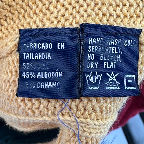 Nautica Vintage 90’s Men's XL Colorblock Cable Knit Crewneck Sweater Cotton - Picture 5 of 6